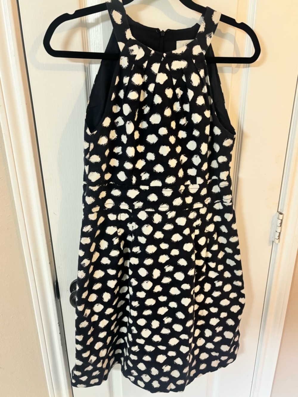 Loft Fit & Flare size 10 Blue and White Polka Dot Halter Spring‎ Summer Dress